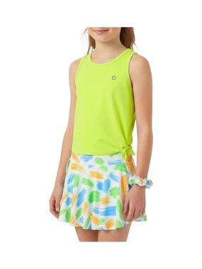 PatPat Neon Green Girls Tank with Knotted Side